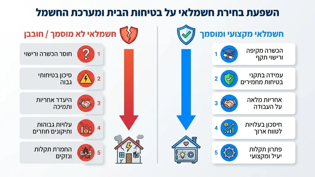 חשמלאי מוסמך בודק לוח חשמל ביתי