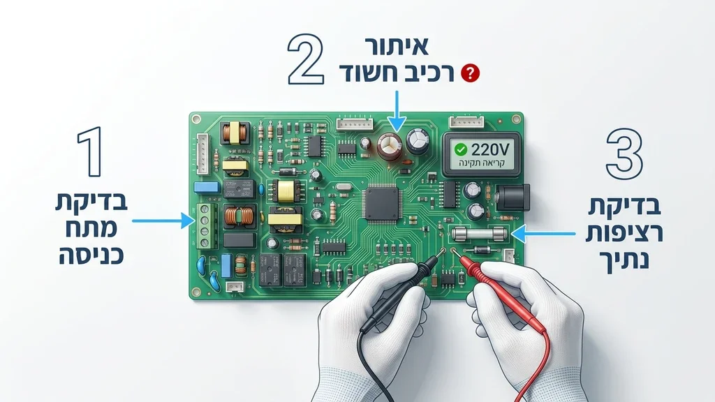 טכנאי מכונות כביסה בודק רכיבים אלקטרוניים