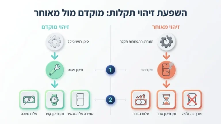 טכנאי מקצועי בוחן מקרר לאיתור תקלות