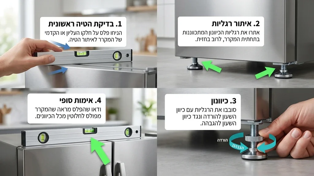 אדם בודק את האיזון של מקרר ביתי
