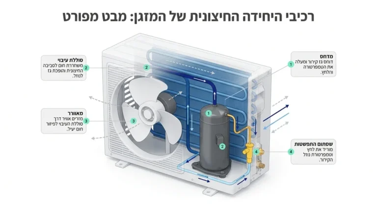יחידה חיצונית של מערכת קירור פתוחה לבדיקה